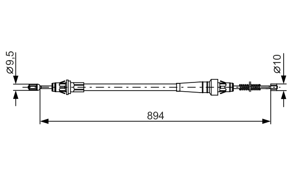 Kabel, parkeringsbrems - 1987482365 BOSCH - 52128073, 20160B503