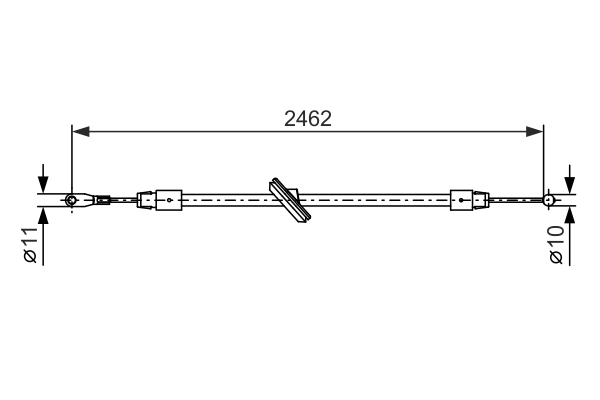 Kabel, parkeringsbrems - 1987482381 BOSCH - A9064205885, 9064205885, 109870