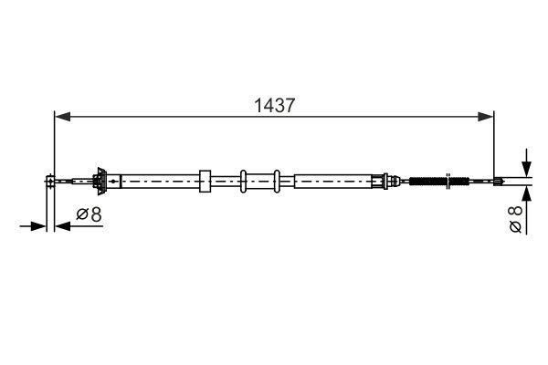Kabel, parkeringsbrems - 1987482391 BOSCH - 51900391, 120766, 44112100