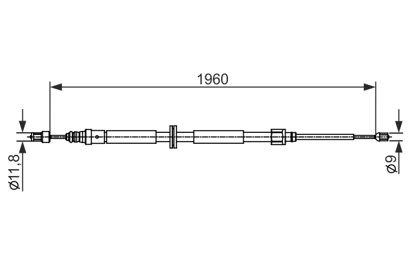 1987482432, Kabel, parkeringsbrems, Tažné lanko, parkovací brzda, BOSCH, 364000002R, 106795, BC2257, BC4132