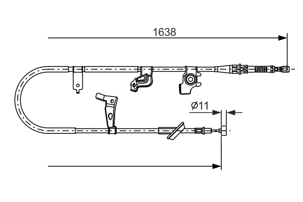 1987482466, Kabel, parkeringsbrems, Tažné lanko, parkovací brzda, BOSCH, 54402-55L10, 71750425, 175067, 18409045111, 24372720072, 4309, 44111300, 5743, 9023171, 9250310, CAB1802, GCH111, 19037187, GCH470