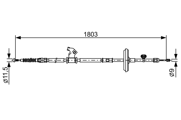 1987482508, Kabel, parkeringsbrems, Tažné lanko, parkovací brzda, BOSCH, 13350100, 13368692, 115836, 44098300, 905014, 9250470