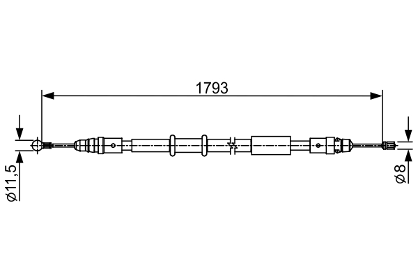 1987482550, Kabel, parkeringsbrems, Tažné lanko, parkovací brzda, BOSCH, 364001202R, 106858, 1840905010, BC2258