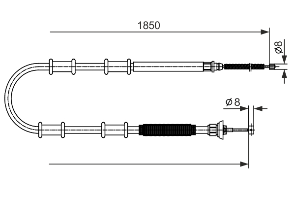 1987482592, Kabel, parkeringsbrems, Tažné lanko, parkovací brzda, BOSCH, 51868725, 51882836, 120745, CAB1278, 19035287