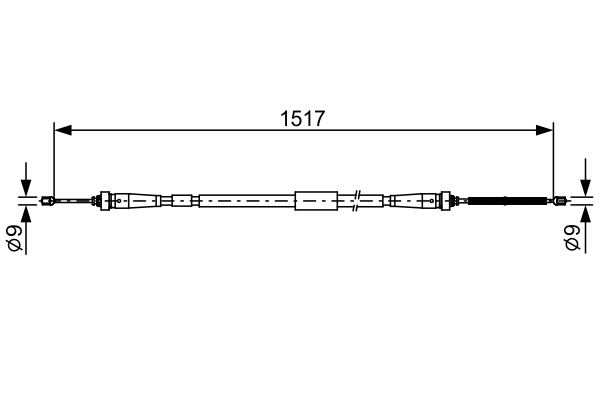 Kabel, parkeringsbrems - 1987482639 BOSCH - 365315806R, 116604, BC4353