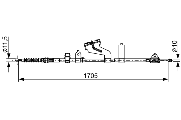 1987482654, Kabel, parkeringsbrems, Tažné lanko, parkovací brzda, BOSCH, 464300D210, 171100, 44045700, BC4392