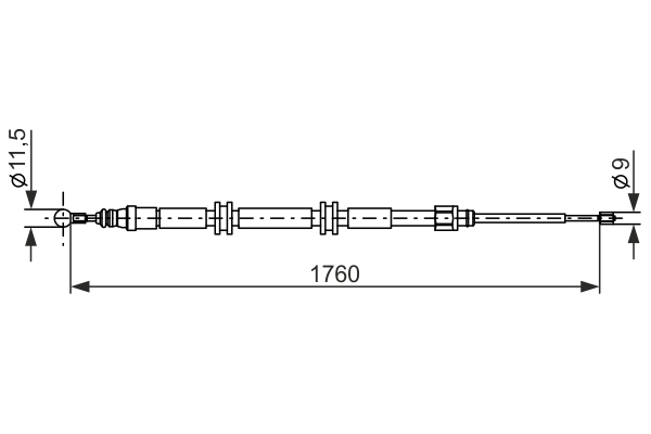 1987482889, Kabel, parkeringsbrems, Tažné lanko, parkovací brzda, BOSCH, 8200577789, 116682, 18409039153, 44098700, 9039153, BC4487, CAB1749, FBS20077, 49417330, 92116682, 9250586