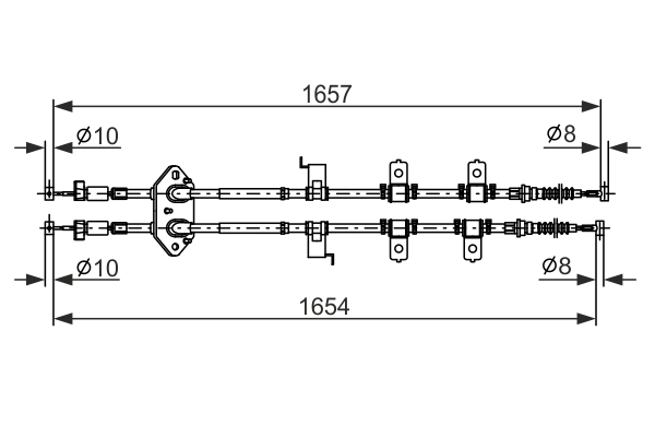 1987482896, Kabel, parkeringsbrems, Tažné lanko, parkovací brzda, BOSCH, GS1D-44-410A, GS1D-44-410B, 170603, BC4398, 92170603