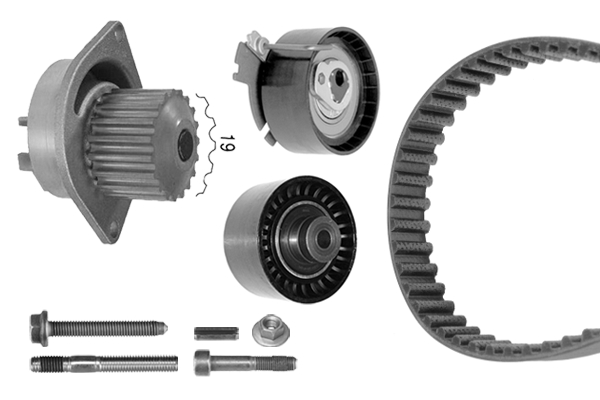 1987948711, Vannpumpe & registerreim sett, Vodní pumpa + sada ozubeného řemene, BOSCH, 1609525880, 1610793480, 1987948202WP9720, 530037930, 56638701, CT1065WP2, KP25581XS, KTBWP4170, VKMC03256, KP35581XS