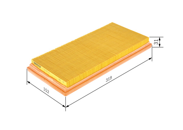 F026400053, Luftfilter, Vzduchový filtr, BOSCH, 51773404, 51818268, 18522, 2123210012, 3033900, 38875, 4279AP, 585155, 70938875, 71760223, A1261, A2228, ADL142205, AG1481, AG1770, AI5451, ALA88542, AP0223, C3273, CA10334, CAF100858P, E1197L, EAF648, ELP9302, LX2087, MA3107, MD8422, P339, PA7545, PC3092E