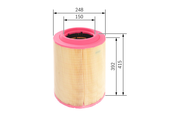 F026400075, Luftfilter, Vzduchový filtr, BOSCH, 42471166, 42553257, 4586056114, 500392989, 504000160, 2738900, 8349, 93232E, A2061, AEM2850, AF25876, AM4553, C258603, CA9570, E595L, FLI9039, LX1276, MA1442, P782880, S7389A, 2762600, C258606, P78880