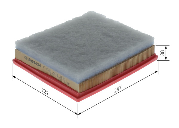 F026400096, Luftfilter, Vzduchový filtr, BOSCH, XS5X9601DA, 1089896, 27601, 3029400, 38280, 50938280, 585176, 60618, 7123210013, 71760441, A1346, A2538, ADF122207, AG1470, AG1550, AP1561, C2687, CA8736, CAF100875P, E600L, EAF559, HP2270, LX1474, MA3129, MD8080, PA7590, PC3222E, S3294A, VFA1059, WA9416