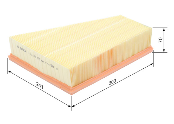 F026400109, Luftfilter, Vzduchový filtr, BOSCH, 1418883, 30740955, 1465170, 1479059, 1698684, 6G919601AA, 6G919601AB, 6G919601AC, 6G919601AD, 7G919601AA, 221908, 3033100, 4105AP, 50939219, 585149, 60125, 7123210011, 71760231, 8522, A1268, A1633, A2236, ADF122205, AF080, AG1754, AI5450, AP1861, C30161, CA10356, CAF100861P