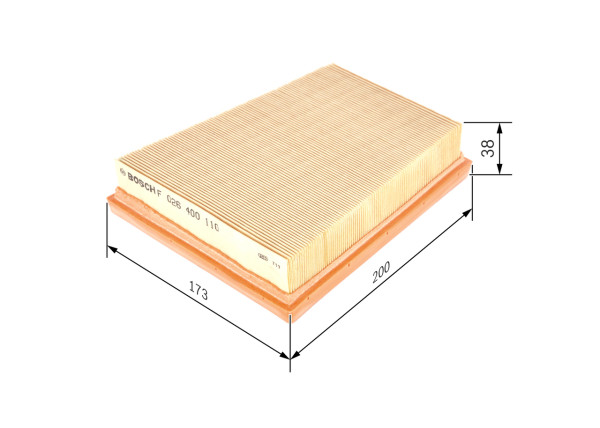 F026400110, Luftfilter, Vzduchový filtr, BOSCH, 1338536, 1729857, 5S619601AA, 5S619601A1A, 3031000, 8492, A1240, AG1359, AG1704, AI5418, AP1501, C2050, CA10213, E891L, EAF594, ELP9084, LX1813, MD8376, PA7511, S3310A, WA9564