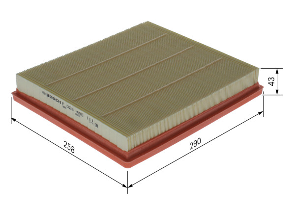 F026400111, Luftfilter, Vzduchový filtr, BOSCH, 10057009, 55560894, 95519048, 834647, 3038800, A1332, A2314, AP1523, C29145, CA10685, E1011L, ELP9132, LX2683, PA7655, WA9605