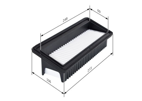F026400128, Luftfilter, Vzduchový filtr, BOSCH, 281130X200, 3053800, A1469, ADG02291, AG1511, AP1223, C27014, CA11201, E1123L, EAF787, HA713, LX2963, LX4053, MD8434, PA7704, WA9750