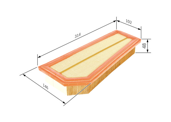 F026400134, Luftfilter, Vzduchový filtr, BOSCH, A2710940304, 2710940304, 30A6000, A1383, AG1487, AP0354, C3210, CA10878, E1015L, EAF759, LX2813, PA7665, WA9668