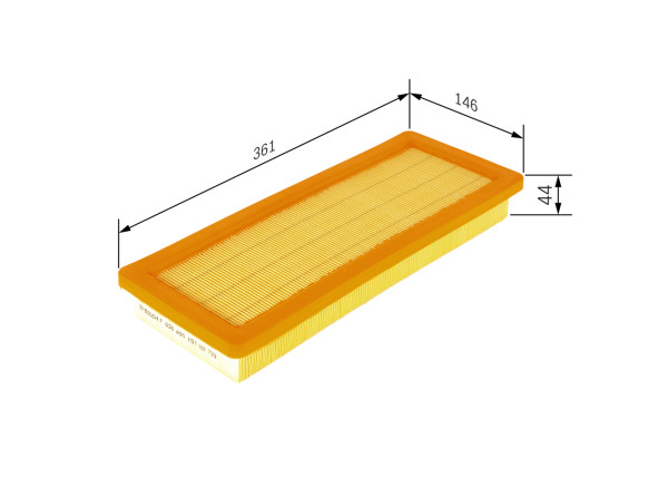 F026400151, Luftfilter, Vzduchový filtr, BOSCH, 13717534845, 1420T3, 1444QS, 1440E4, 1444RY, 7534845, 1440E5, 1444WV, 1444QR, 1611891680, 1444RX, 1611891780, 9664191180, 11123210007, 3036800, 585252, 71760447, 8541, A1274, A2246, ADG02289, AF090, AG1725, AG1771, AI5454, ALA8879, AP1963, C36002, CA10416, CAF100929P