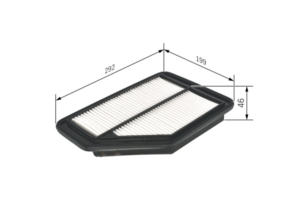F026400159, Luftfilter, Vzduchový filtr, BOSCH, 17220-RMA-E00, 17220-RMA-505, 3047100, A1300, ADH22256, AG1513, ALA1327, AP1052, CA10565, E1613L, ELP9308, J1324049, J1324056, LX1948, MD8196, PA7589, WA9587
