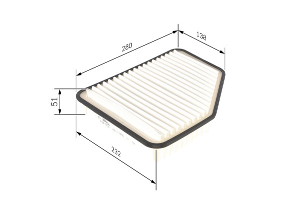 F026400162, Luftfilter, Vzduchový filtr, BOSCH, 1770050241, 1780150060, 178010P020, 46493, A35449, ADT32289, AG1832, ALA1120, AP1444, J1322090, LX1613, TA1272
