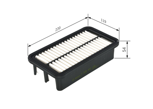 F026400169, Luftfilter, Vzduchový filtr, BOSCH, 2811307200, 18374, 3048300, AP1075, C2219, CKI12260, E1322L, FAK17S, J1320320, J1320538, KA1610, WA9700