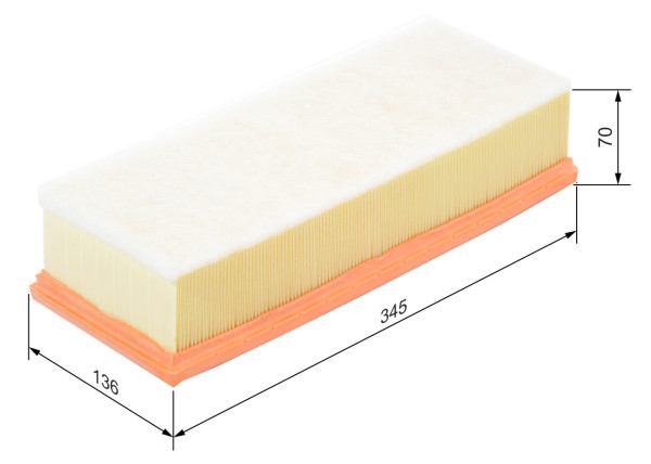 F026400172, Luftfilter, Vzduchový filtr, BOSCH, 1K0129620E, 1KD129620B, 1K0129620L, 1KD129620E, 5C0129620B, 3037000, 8451, A1217, A2177, AG1662, AI5397, AP1393, C351541, CA10057, E488L01, EAF712, ELP9073, LX1482, MA3100, PA7501, PC2490E, S7712A, WA6787