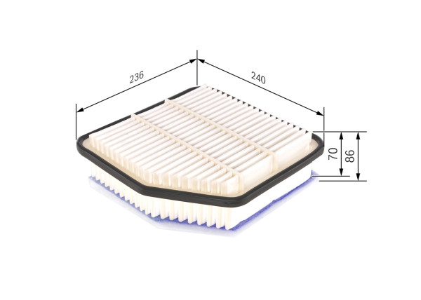 F026400176, Luftfilter, Vzduchový filtr, BOSCH, 1780126010, 17801YZZAA, 3045300, A1305, ADT32298, AG1404, AP1427, C24007, CTY12188, E1049L, ELP9256, J1322096, J1322105, LX3005, MA3149, MD8270, PA7593, S5822A, TA1689, WA9553