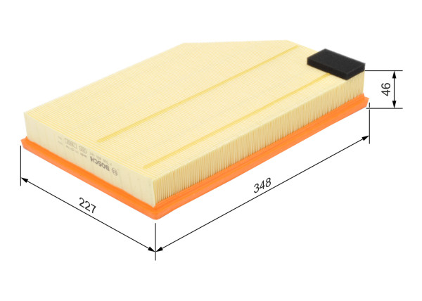 F026400181, Luftfilter, Vzduchový filtr, BOSCH, 30748212, 31370161, 31650021, 108316, 153E11, 18620, 3034100, 5123210004, 585276, 60989, 8559, A1289, A2266, A24240, ADF122204, AF144, AG1424, AG1792, AP1656, C35177, CA10498, CAF100860P, E1000L, EAF729, ELP9309, FA0312JM, HP2306, J1320835, LVFA1414, LX15912