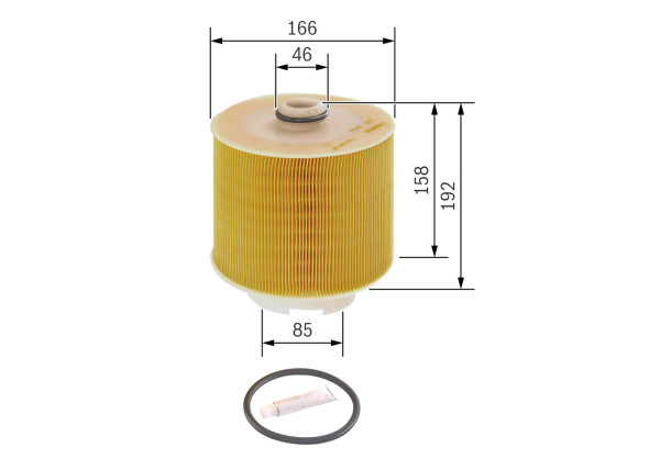 F026400198, Luftfilter, Vzduchový filtr, BOSCH, 4F0133843, 2759700, A1242, A2201, AG1375, AG1705, AR3713, C171371X, CA10217, E647L, FL9119, LX10062D, S7597A, WA9548, 10062D