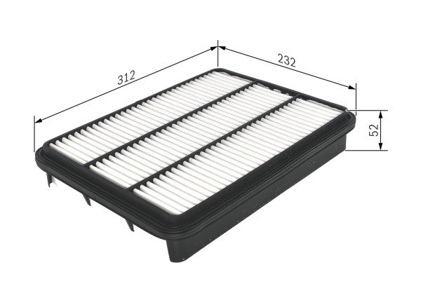 F026400225, Luftfilter, Vzduchový filtr, BOSCH, 1780107010, 1780150040, 1780107101, 1780130040, 1780130080, 3050500, A1323, A2306, ADT322108, AG1044, AP1432, C31007, CA8918, E1242L, ELP9087, FA272S, J1322067, LX1700, MA3054, MD8170, PA7648, TA1674, WA9625, ADT32256, AP1433, C32005, WA9626