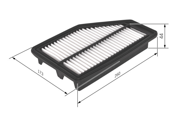 F026400295, Luftfilter, Vzduchový filtr, BOSCH, 17220-RR2-H00, J1324058, 17220-RZP-G00, 17220-RZP-Y00, 3061800, A1417, ADH22265, AG1596, AP1051, ARL1039, C26021, CA10911, CHN12860, E1209L, HA8654, LX3007, MD8274, PA7693, WA9586