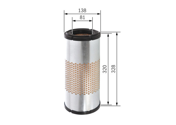 Luftfilter - F026400317 BOSCH - 1232367, 12993512520, 144593
