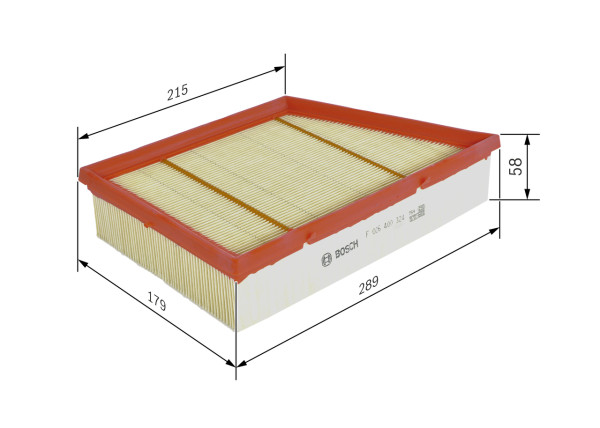 F026400324, Luftfilter, Vzduchový filtr, BOSCH, FA3408, LR029078, LR161844, 3055900, A1575, ADJ132212, AG1548, AP1298, C29006, CA11485, E1140L, EAF837, ELP9377, LX3246, PA7784, WA9751