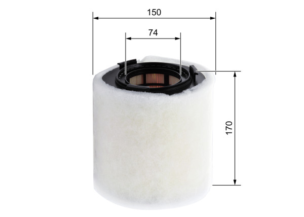 F026400391, Luftfilter, Vzduchový filtr, BOSCH, 6R0129620A, 6RF129620, 6R0129607C, 1123210008, 2762100, A1344, ADV182212, AG1384, AK3702, ALA8910, C15008, CA10822, E1017L, EAF764, EL9318, F026400156, FL9195, LFAF294, LX2831, MA3138, PC3323E, R464, WA9645