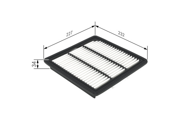 F026400407, Luftfilter, Vzduchový filtr, BOSCH, 68091843AA, K68091843AA, 3065200, A1563, A2487, AP0931, C23094, CA11496, EAF863, LX3455, MA3202, PA7772, WA9745