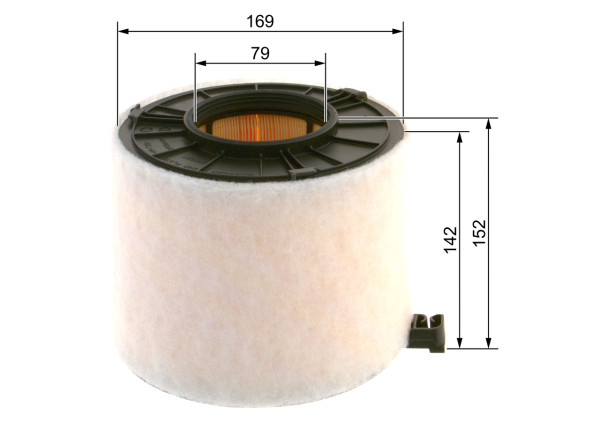 F026400422, Luftfilter, Vzduchový filtr, BOSCH, 8W0133843A, 27G3300, A1818, AG1904, AK376, C17011, E1453L, FL9334, LX4407, WA9829