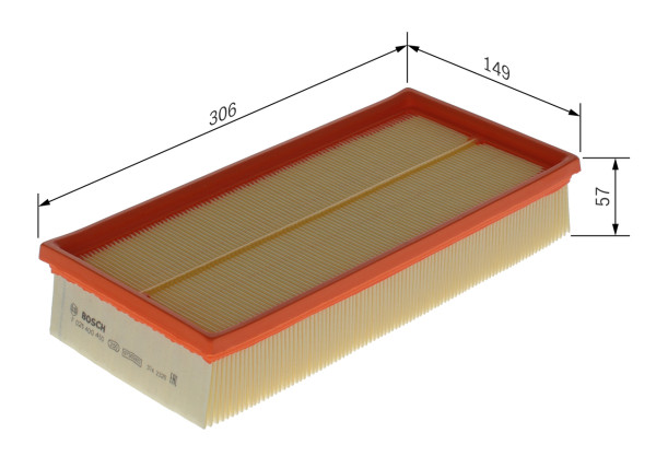 F026400450, Luftfilter, Vzduchový filtr, BOSCH, 4876074, 3021800, A1365, AG1052, AP1883, C31122, CA9497, E783L, EAF508, LX1079, MD8676, PA7395, S3218A, WA6717