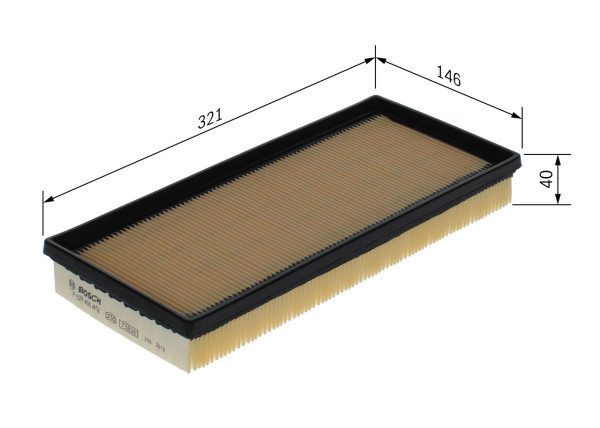 F026400452, Luftfilter, Vzduchový filtr, BOSCH, 834659, 95513051, FA1613, F43X9601BB, F5RZ9601A, F5RZ9601B, F63X9601BB, 3785586, 7053521, 7166160, 3013500, AP0742, C33005, E575L, EAF090, ELP3835, LX3370, ELP3989