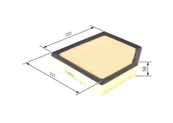 F026400456, Luftfilter, Vzduchový filtr, BOSCH, 1780131100, 1780131170, 3045300, 49240, A1305, A2285, ADT322117, AG1789, ALA82881, C24150, CPG03, ELP9450, LVFA1556, LX3527, N1322119, TA1269, ALA82883