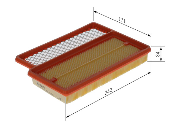 F026400466, Luftfilter, Vzduchový filtr, BOSCH, 51817839, 30A6900, A1459, A2399, ADL142206, AP0224, C24006, CA11190, EAF775, ELP9193, LX2880, MA3106, MD8714, PA7702, WA9664