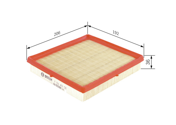 F026400581, Luftfilter, Vzduchový filtr, BOSCH, L04E129620A, L04E129620C, L04E129620F, 04E129620A, 04E129620C, 04E129620F, 3071300, A1011, AG1778, AP1397, ARL6080, C21014, E1163L, LX4418