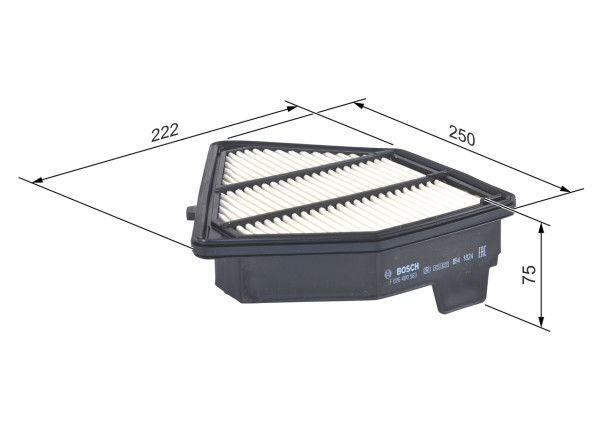 F026400583, Luftfilter, Vzduchový filtr, BOSCH, 17220-R5Z-G01, ADH22292, ALA1338, AP1056, C25028, E1442L, LX4405, MD8830, WA9854