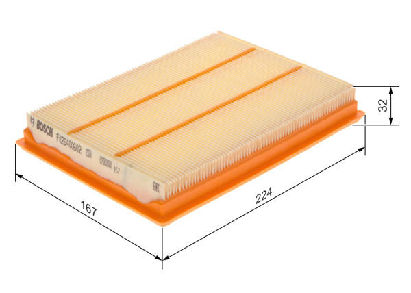 F026400602, Luftfilter, Vzduchový filtr, BOSCH, 16546JG30A, A6546JG30AVA, 165465CA0B, A364, ADN12282, ARL1658, C2329, E555L, ELP9487, LX1266, NA2660, P571