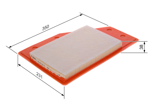 F026400635, Luftfilter, Vzduchový filtr, BOSCH, 23430312, 84335470, 103805, 42103805, 4880AP, A3015, A32080, ADW192219, AP1526, C35014, E1539L, EAF1020, ELP9550, LFAF674, LVFA1663, LX4572, P312A, V400977, WA9853, 50014880