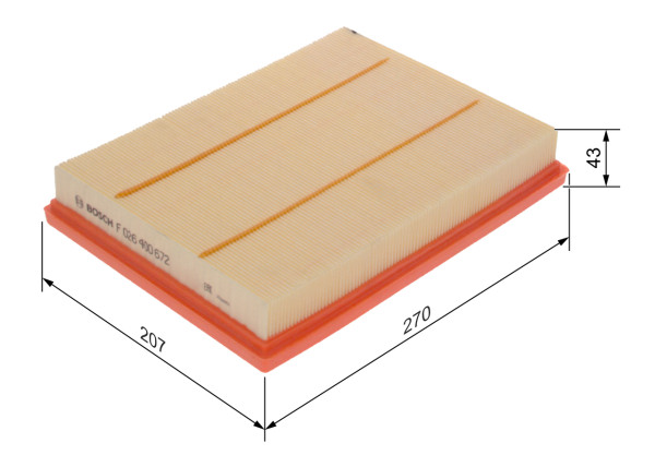 F026400672, Luftfilter, Vzduchový filtr, BOSCH, JX619601AA, 2210514, 30C3700, AP0748, C27031, E1628L, LVFA1699, LX4849, WA9878