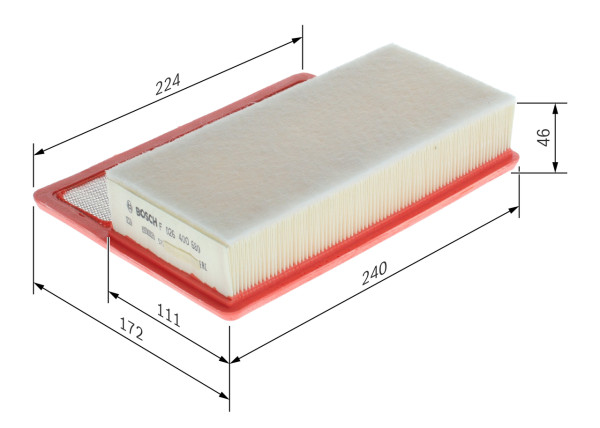 F026400680, Luftfilter, Filtr vzduch., BOSCH, 51924760, 95513089, K6000633310, 51857200, 834658, 51857341, 6000633310, 153071760528, 170199, 262769, 3060400, ADZ92231, C24080, EAF821, ELP9681, LVFA1677, LX3345, MA3159, MD8732, P828A, QFA1117, S3604A, 71760528