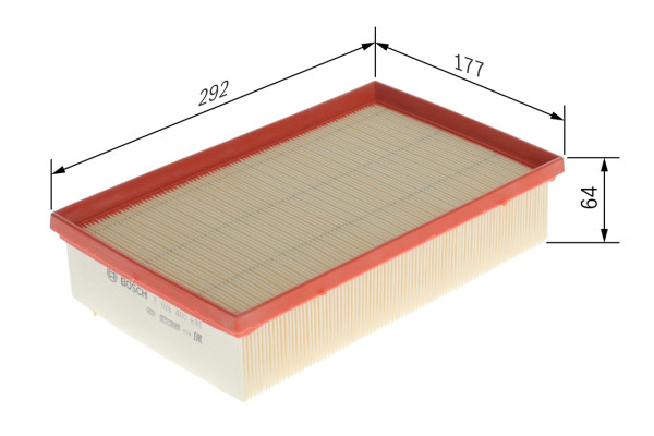 F026400698, Luftfilter, Vzduchový filtr, BOSCH, 2555164, 2Q0129620, 5Q0129620C, 5QM129620A, 3058700, A1565, AP1396, C30004, E1126L, LX3503