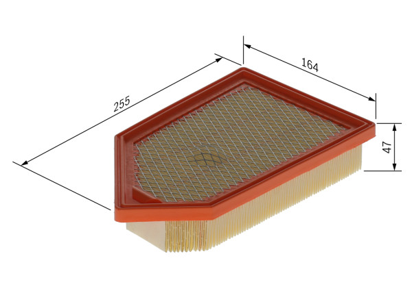 F026400724, Luftfilter, Filtr vzduch., BOSCH, L1B19601AA, L1B19601AB, 2380393, 2575288, 30C7500, ADBP220071, AP1517, C26040, E2120L, MD3082, S3C75A, SS10806, WA9934