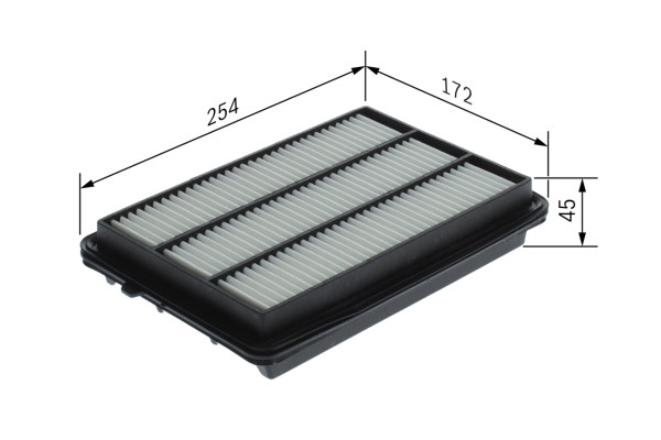 F026400727, Luftfilter, Filtr vzduch., BOSCH, 16546HV80A, 165467FV0A, 1694140880, 183971, 30D1000, A3020, ADN12295, ALA1809, CA12624, E2098L, EAF1058, ELP9641, FA160S, LVFA1731, LX5820, NA2259, PA7892