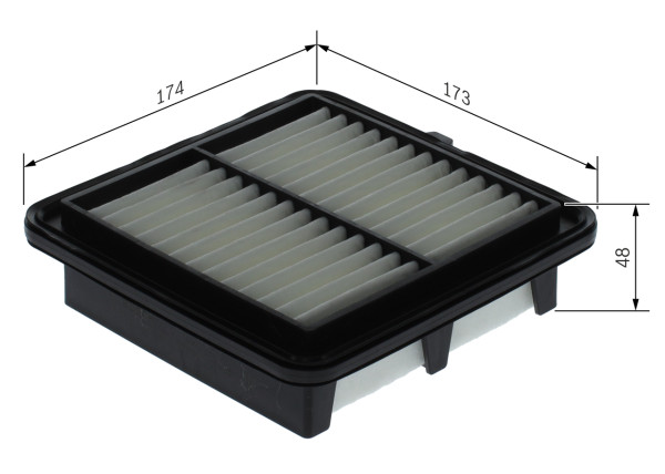 F026400729, Luftfilter, Filtr vzduch., BOSCH, 17220-5AY-H01, A3027, ADH22297, ALA1343, AP1037, E1680L, EAF1031, FA471S, HA8683, LVFA1721, MD8964, N1324092, WA9894